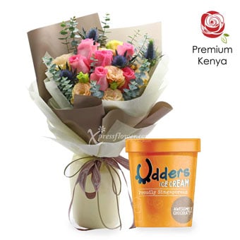 Online flower with Ice Cream delivery Singapore