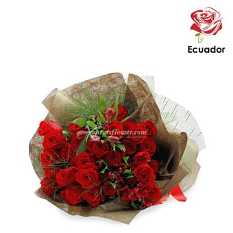 PMB2004 Golden Tiara (36 Stalks Premium Ecuador Red Roses)