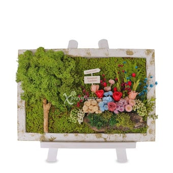 PS2104 Petit Jardin (Moss Art with Preserved Flowers)